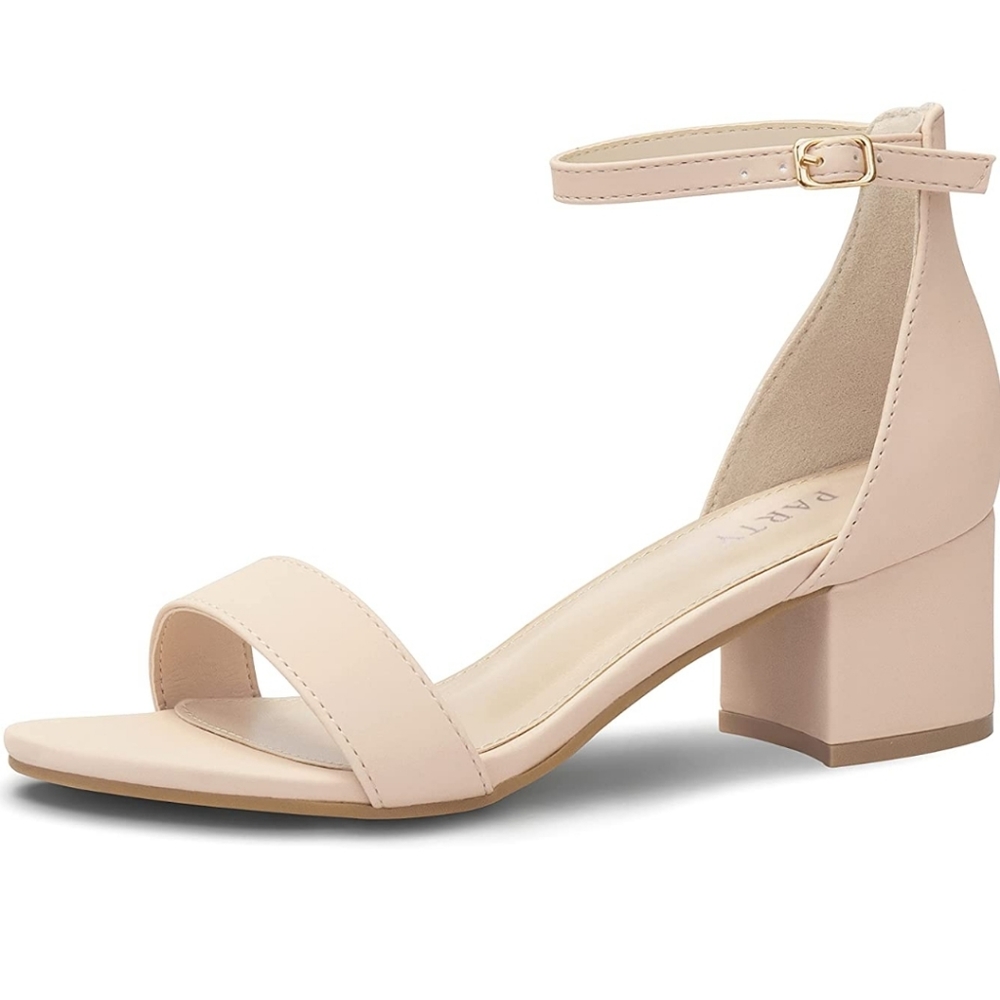 Open Toe Ankle Strap Block Heel Sandals - NWT